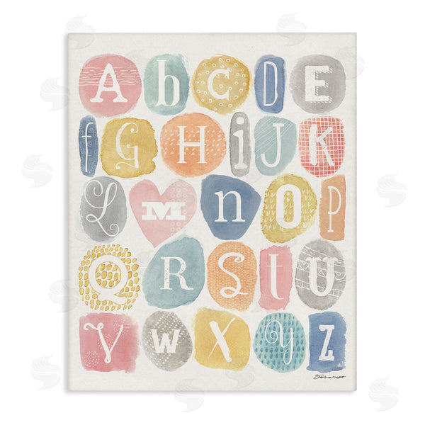 stupell industries Stephanie Workman Marrott | Soft Pattern Watercolor Letters Alphabet Chart