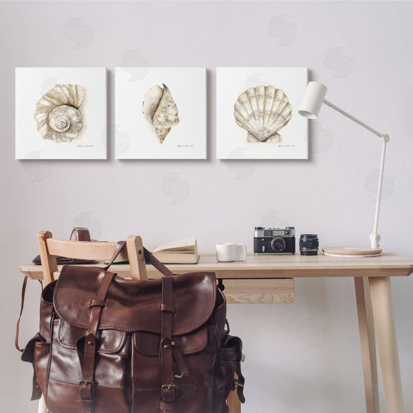Stupell Industries Stephanie Workman Marrott | Soft White Patterned Seashells Nautical Wall Art