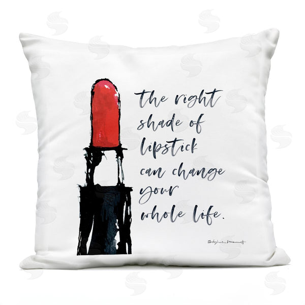 Stupell Industries Stephanie Workman Marrott | Stylish Motivating Lipstick Printed Throw Pillow