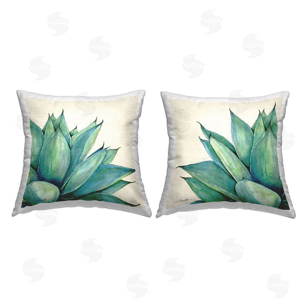 Stupell Industries Stephanie Workman Marrott | Succulent Leaves Gardening Plant Printed Throw Pillow Set