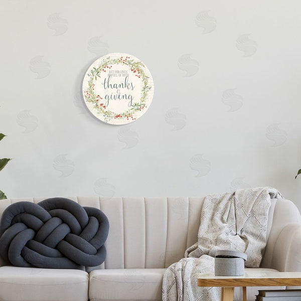 Stupell Industries Stephanie Workman Marrott | Thanks And Giving Fall Autumn Seasonal Inspirational Word Design Wall Art