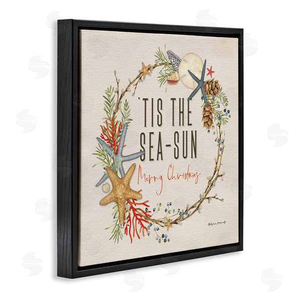 Stupell Industries Stephanie Workman Marrott | Tis The Sea-Sun Nautical Christmas Wreath