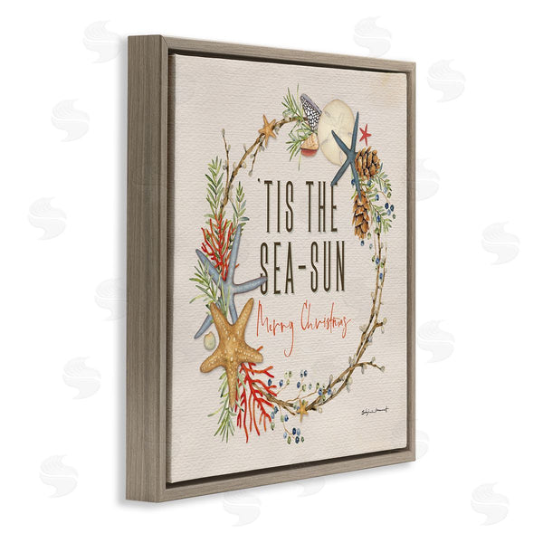 Stupell Industries Stephanie Workman Marrott | Tis The Sea-Sun Nautical Christmas Wreath