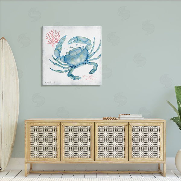 Stupell Industries Stephanie Workman Marrott | Voice Of Sea Quote Blue Crab Red Coral Wall Art