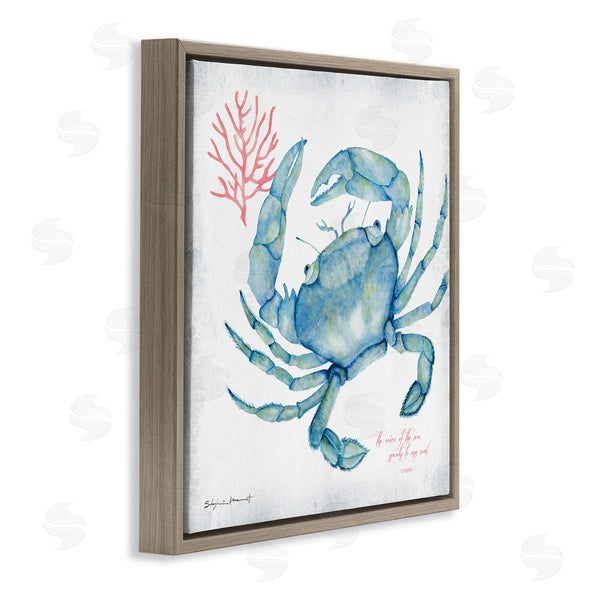 Stupell Industries Stephanie Workman Marrott | Voice Of Sea Quote Blue Crab Red Coral Wall Art