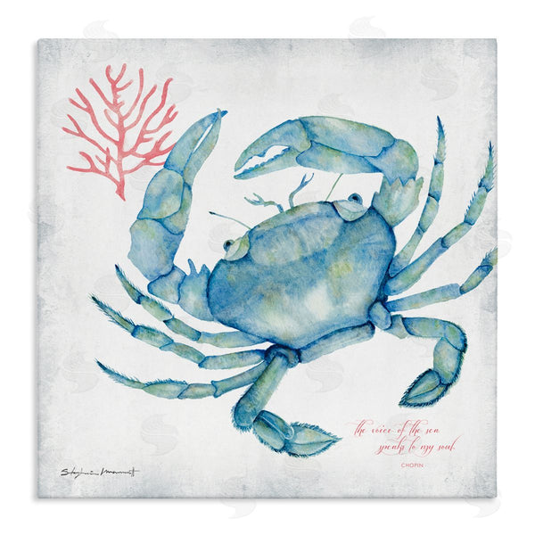 stupell industries Stephanie Workman Marrott | Voice of Sea Quote Blue Crab Red Coral Wall Art