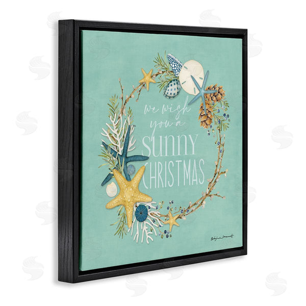 Stupell Industries Stephanie Workman Marrott | Wish You A Sunny Christmas Wreath Wall Art