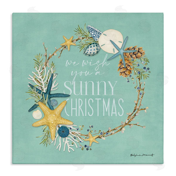 stupell industries Stephanie Workman Marrott | Wish You A Sunny Christmas Wreath Wall Art