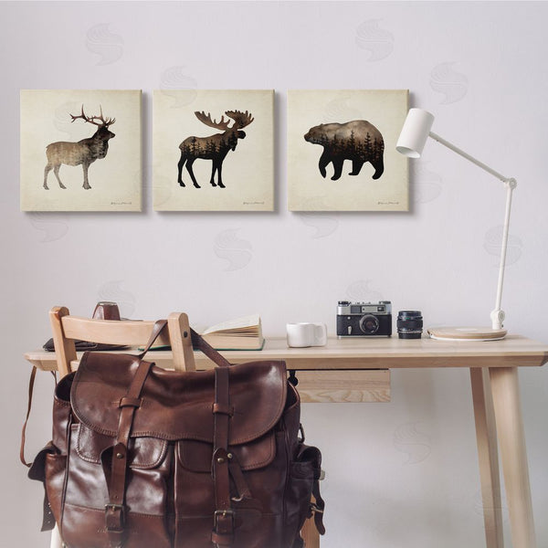 Stupell Industries Stephanie Workman Marrott | Woodland Animal Forest Silhouettes Wall Art