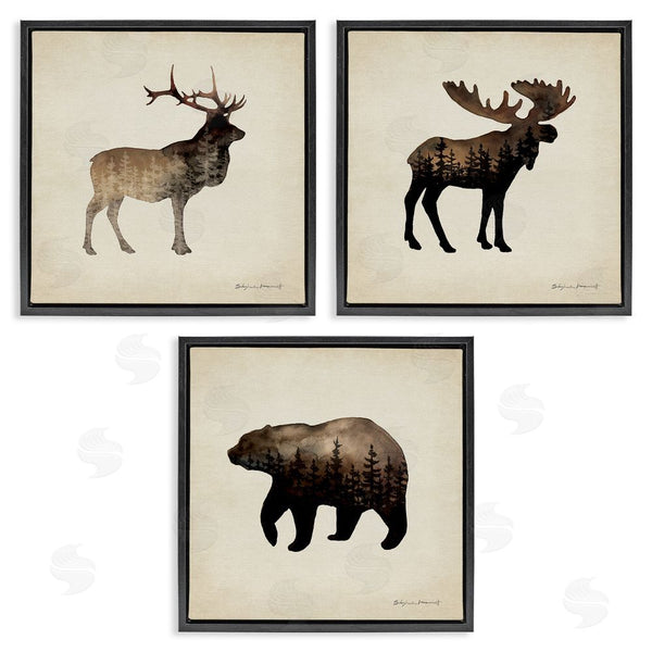 Stupell Industries Stephanie Workman Marrott | Woodland Animal Forest Silhouettes Wall Art