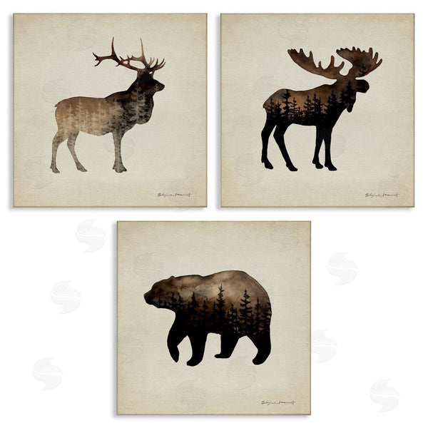 stupell industries Stephanie Workman Marrott | Woodland Animal Forest Silhouettes Wall Art
