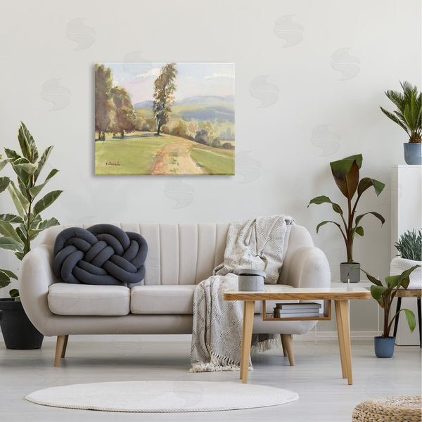 Stupell Industries Stephen Calcasola | Downhill Rural Country Landscape Impressionist Foliage Painting Wall Art