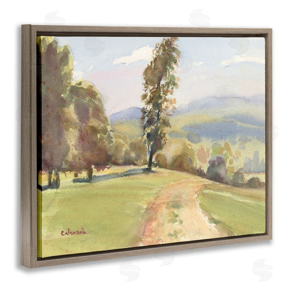 Stupell Industries Stephen Calcasola | Downhill Rural Country Landscape Impressionist Foliage Painting Wall Art