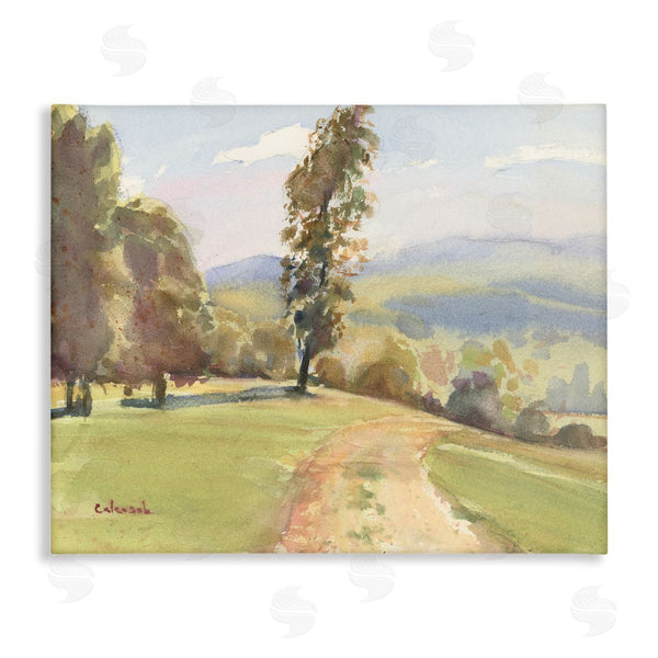 stupell industries Stephen Calcasola | Downhill Rural Country Landscape Impressionist Foliage Painting Wall Art