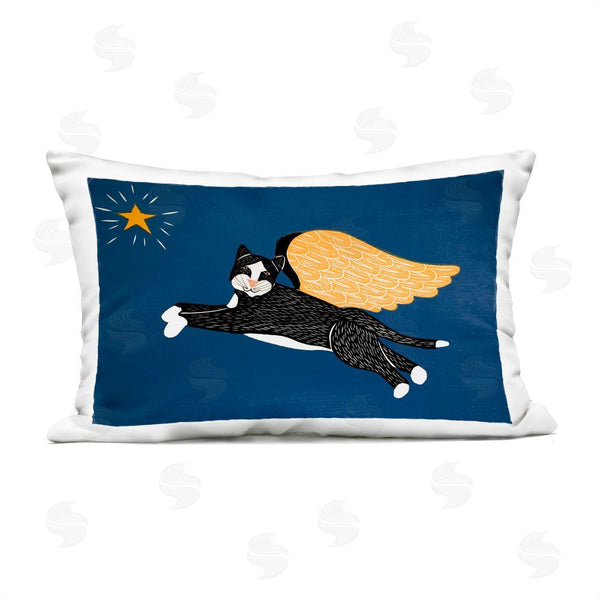 Stupell Industries Stephen Huneck | Angel Cat With Star Printed Throw Pillow