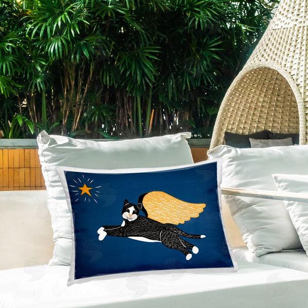 Stupell Industries Stephen Huneck | Angel Cat With Star Printed Throw Pillow