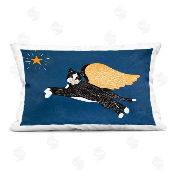 stupell industries Stephen Huneck | Angel Cat with Star Printed Throw Pillow