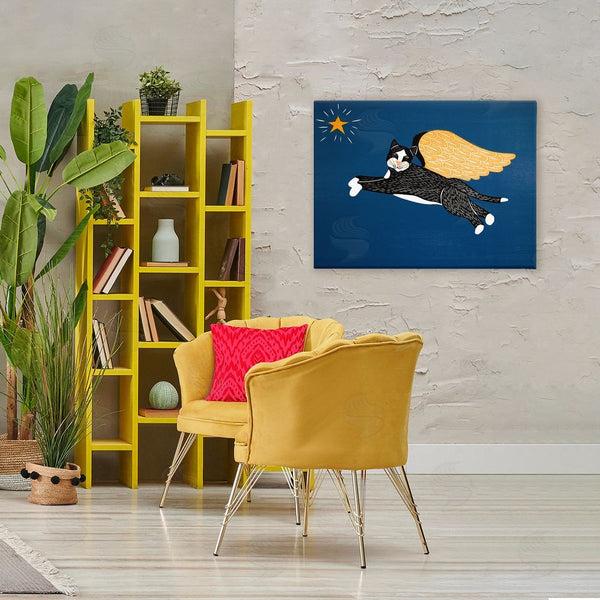 Stupell Industries Stephen Huneck | Angel Cat With Star Wall Art