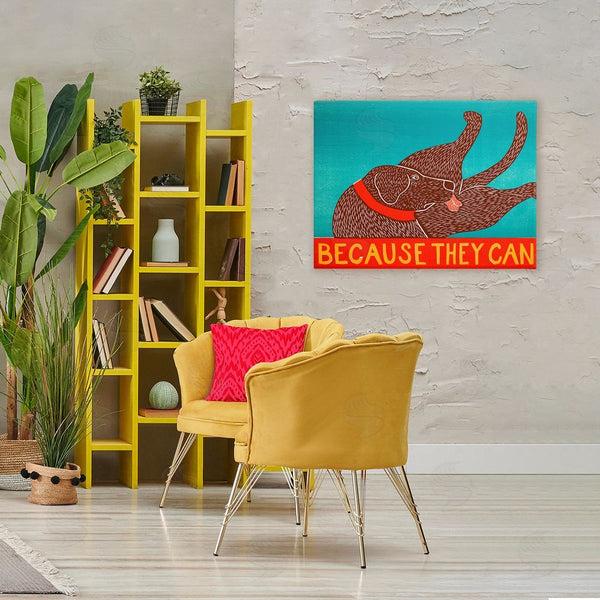 Stupell Industries Stephen Huneck | Because They Can Funny Dog Wall Art