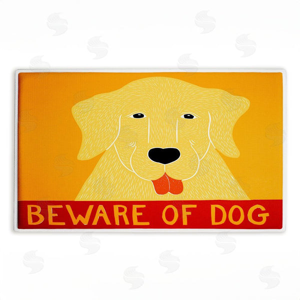 stupell industries Stephen Huneck | Beware Of Dog Greeting Plush Bath Mat