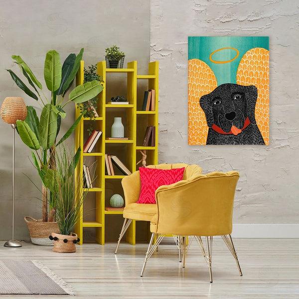 Stupell Industries Stephen Huneck | Dog Angel With Yellow Wings Wall Art