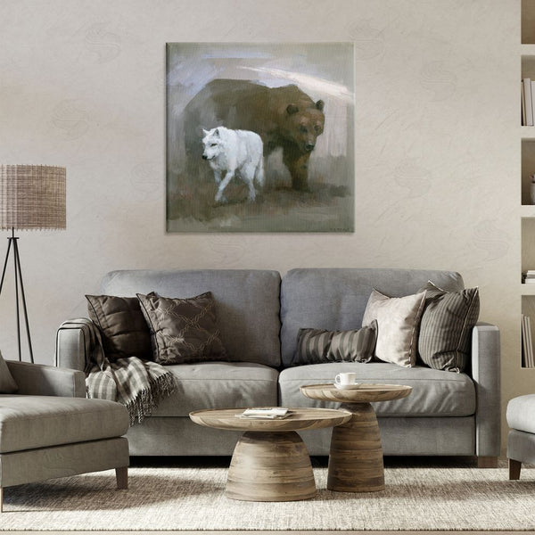 Stupell Industries Stephen Mitchell | Wolf & Bear Impression Wall Art