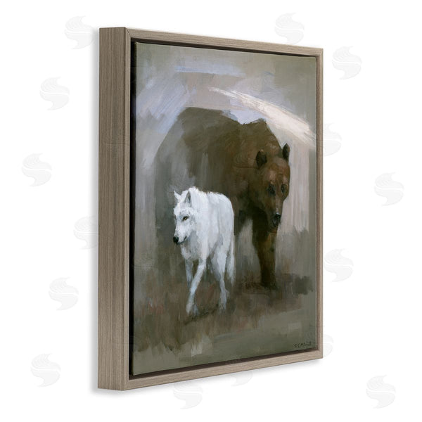 Stupell Industries Stephen Mitchell | Wolf & Bear Impression Wall Art