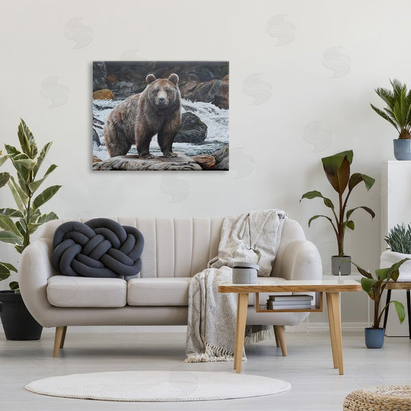 Stupell Industries Steve Burgess | Grizzly Bear By Waterfall Wall Art