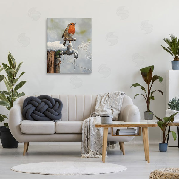 Stupell Industries Steve Burgess | Robin Bird & Winter Scene Wall Art