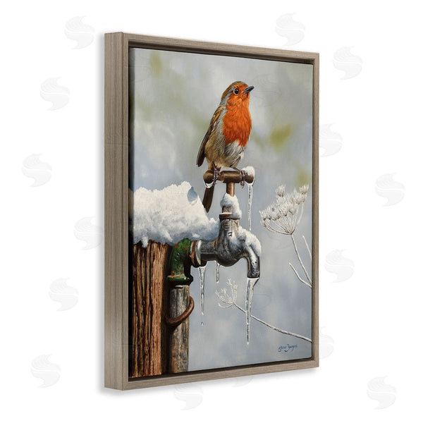 Stupell Industries Steve Burgess | Robin Bird & Winter Scene Wall Art