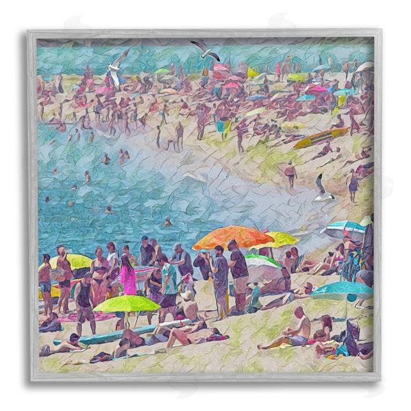 Stupell Industries Steve Hunziker | Abstract People On Beach