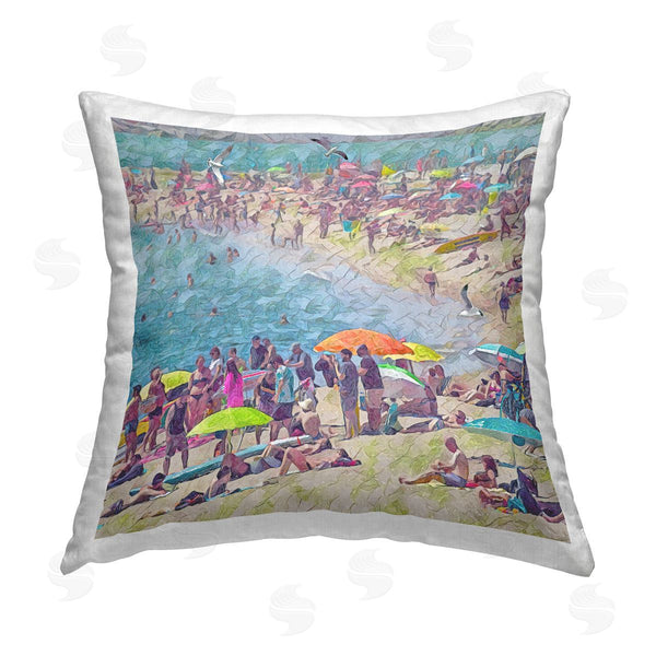 stupell industries Steve Hunziker | Abstract Summer Beach Printed Throw Pillow