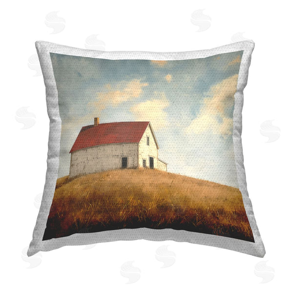 Stupell Industries Steve Hunziker | Barren Farmland Barn Printed Throw Pillow