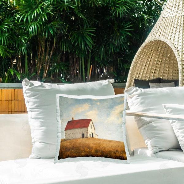 Stupell Industries Steve Hunziker | Barren Farmland Barn Printed Throw Pillow