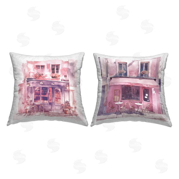 Stupell Industries Steve Hunziker | Blush Pink Bistro Printed Throw Pillow Set