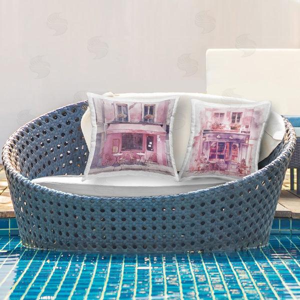 Stupell Industries Steve Hunziker | Blush Pink Bistro Printed Throw Pillow Set