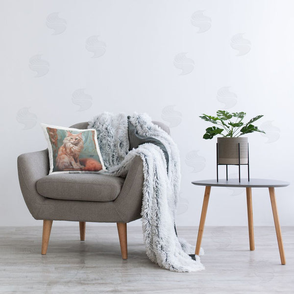 Stupell Industries Steve Hunziker | Cat Nouveau Portrait Printed Throw Pillow