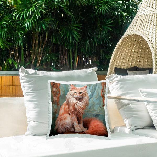 Stupell Industries Steve Hunziker | Cat Nouveau Portrait Printed Throw Pillow