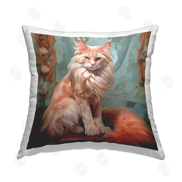 stupell industries Steve Hunziker | Cat Nouveau Portrait Printed Throw Pillow