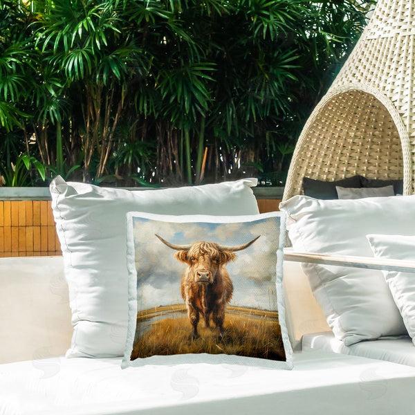 Stupell Industries Steve Hunziker | Cattle On Scenic Farm Printed Throw Pillow
