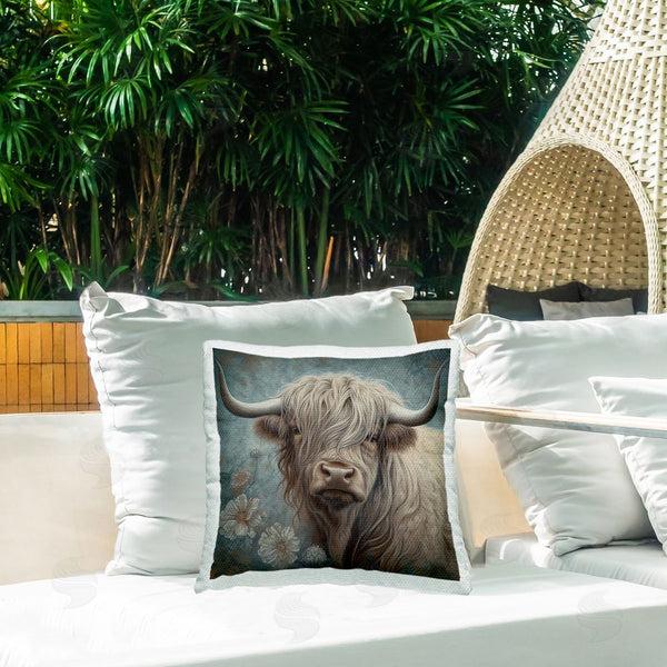 Stupell Industries Steve Hunziker | Charming Shaggy Cattle Printed Throw Pillow