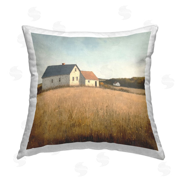 stupell industries Steve Hunziker | Clear Sky over Barn Printed Throw Pillow