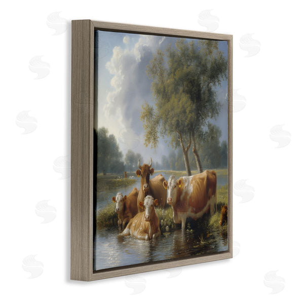 Stupell Industries Steve Hunziker | Cow Family Charming Scene Wall Art