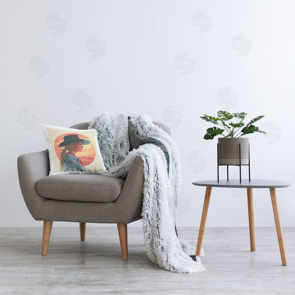 Stupell Industries Steve Hunziker | Cowgirls Rule Portrait Printed Throw Pillow