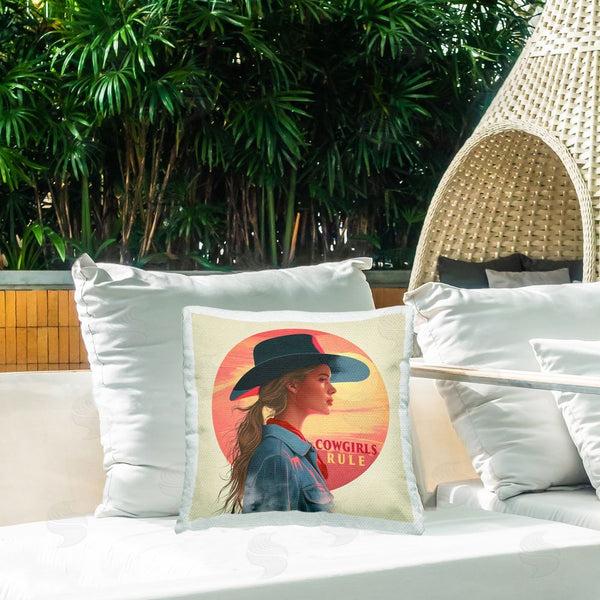 Stupell Industries Steve Hunziker | Cowgirls Rule Portrait Printed Throw Pillow