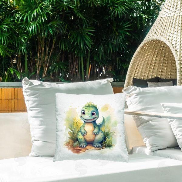 Stupell Industries Steve Hunziker | Crafty Smiling Dinosaur Throw Pillow