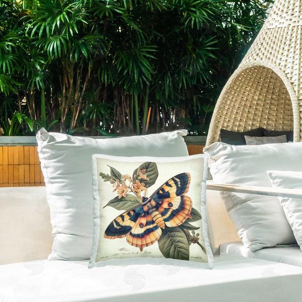Stupell Industries Steve Hunziker | Detailed Moth & Lilies Printed Throw Pillow
