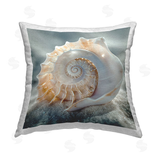 Stupell Industries Steve Hunziker | Detailed Seashell On Sand Printed Throw Pillow