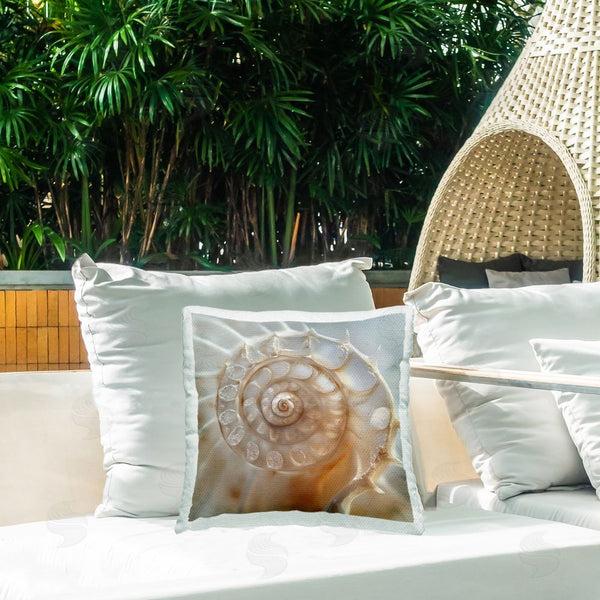 Stupell Industries Steve Hunziker | Detailed Seashell Spiral Printed Throw Pillow