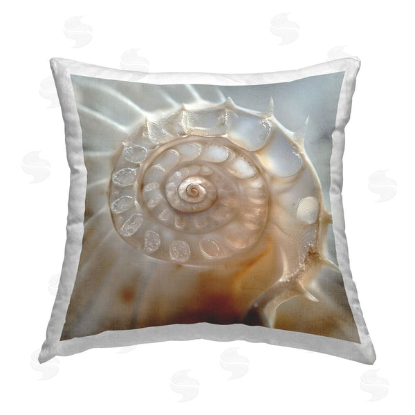 stupell industries Steve Hunziker | Detailed Seashell Spiral Printed Throw Pillow
